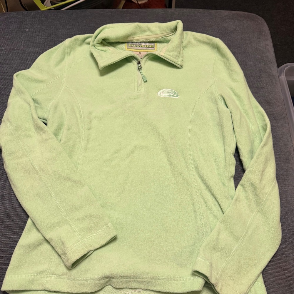 Lady Drake Waterfowl Systems Womens Mint Green Quarter Zip Fleece Pullover Small